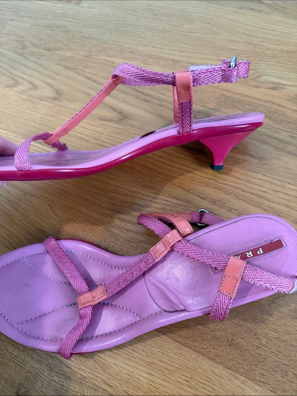 Prada Pink Kitten Heel Sandal
